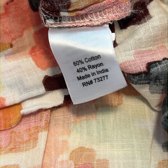 Sonoma Puff Sleeve Textured Floral Top – Size Medium - Picture 9 of 10